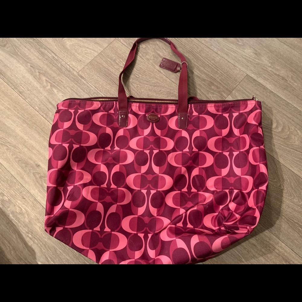 pink coach tote
